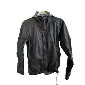 Marmot Windbreaker Rain Lightweight Hood Black Jacket Size XS Hiking Gorpcore